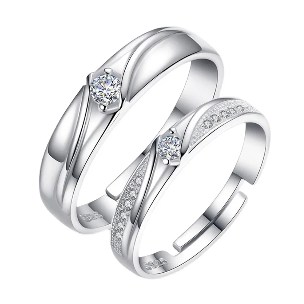 Новые поступления, женское серебро 925 пробы, высококачественные ювелирные изделия с кристаллами циркона, модное парное кольцо для мужчин XY0319 Изображение 5