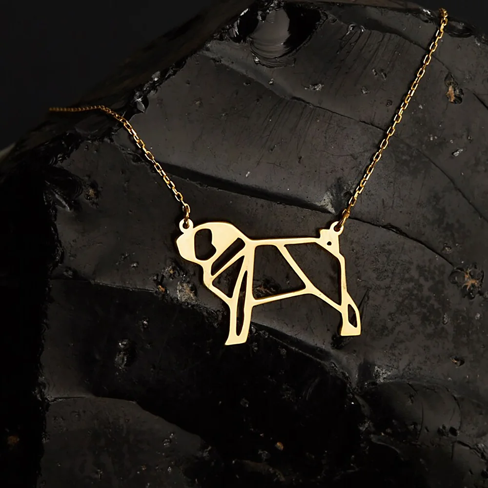 Женское ожерелье из нержавеющей стали, подвески в форме мультяшной собаки, индивидуальные украшения, подарки на годовщину для друзей Оптом Изображение 0