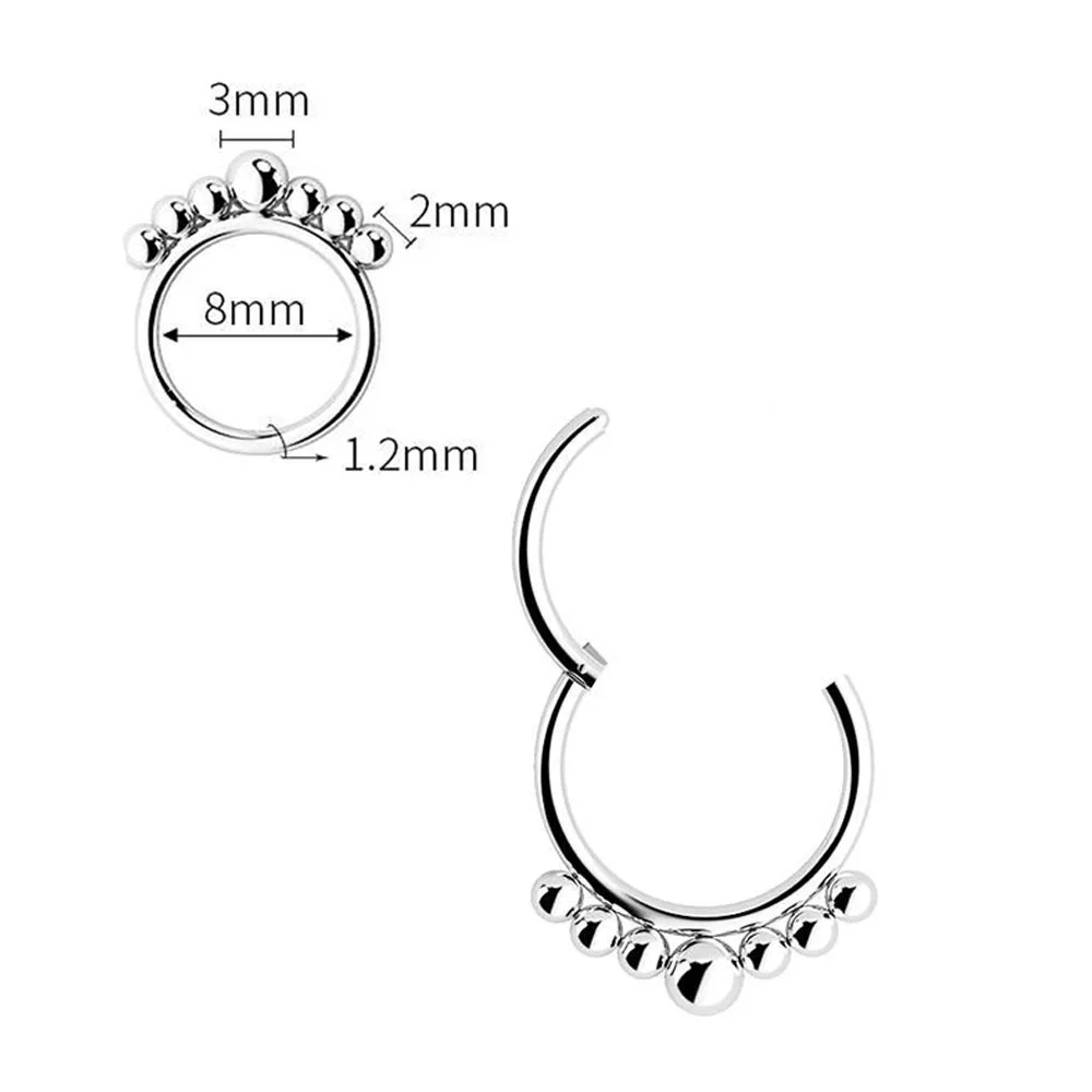 Guemcal, 1 шт, кольцо для сережек из нержавеющей стали, Креативное простое стальное сферическое кольцо для носа, закрывающее кольцо для прокола, многоцелевое открывающее кольцо Изображение 1