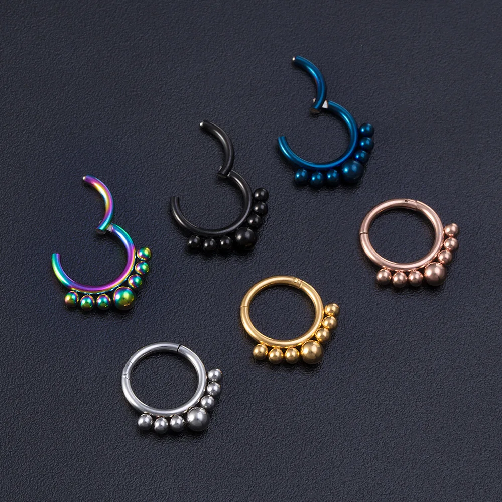 Guemcal, 1 шт, кольцо для сережек из нержавеющей стали, Креативное простое стальное сферическое кольцо для носа, закрывающее кольцо для прокола, многоцелевое открывающее кольцо Изображение 2