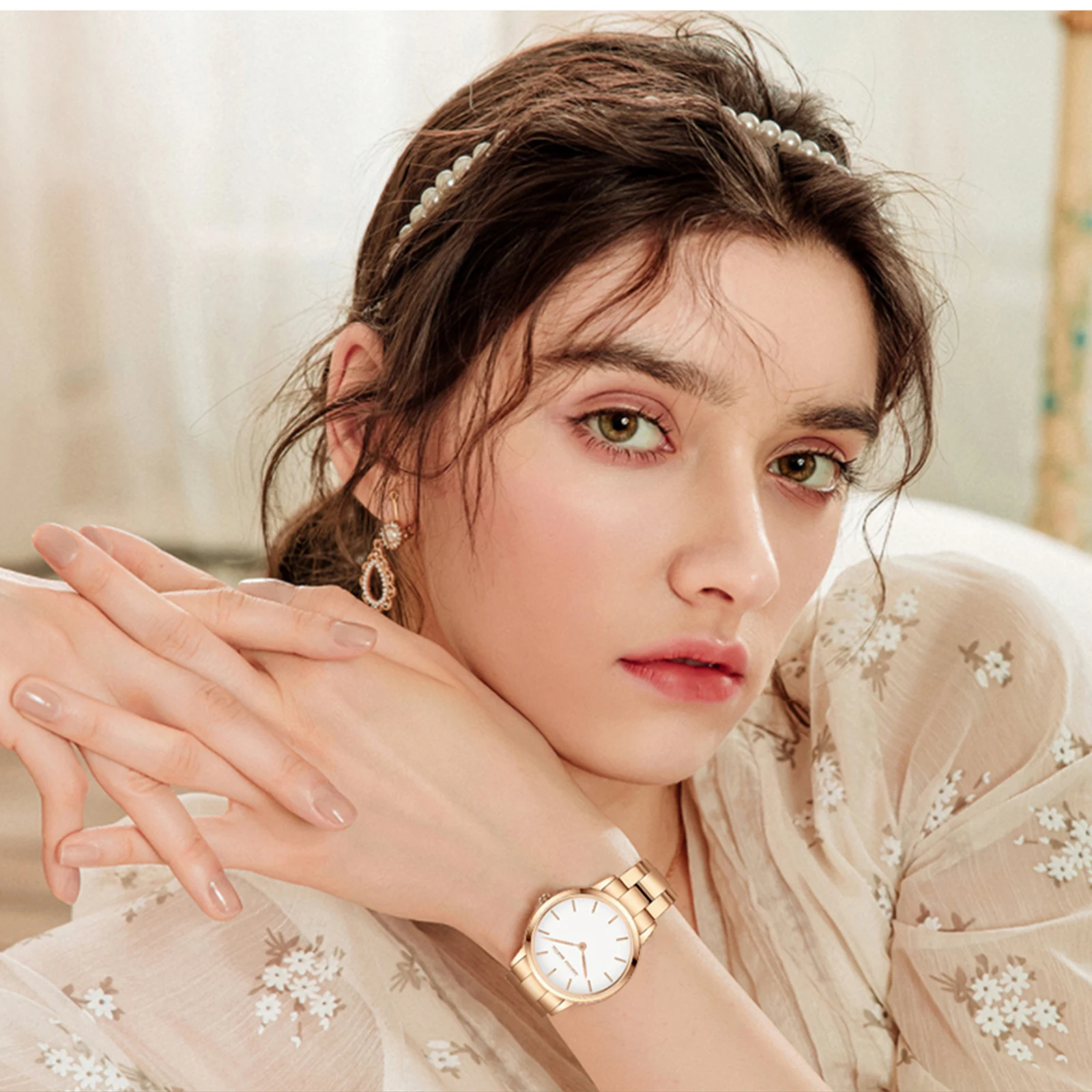 Женские часы Hannah Martin от ведущего бренда, элегантный японский механизм, водонепроницаемые кварцевые часы из нержавеющей стали для женщин, подарочная коробка Изображение 1