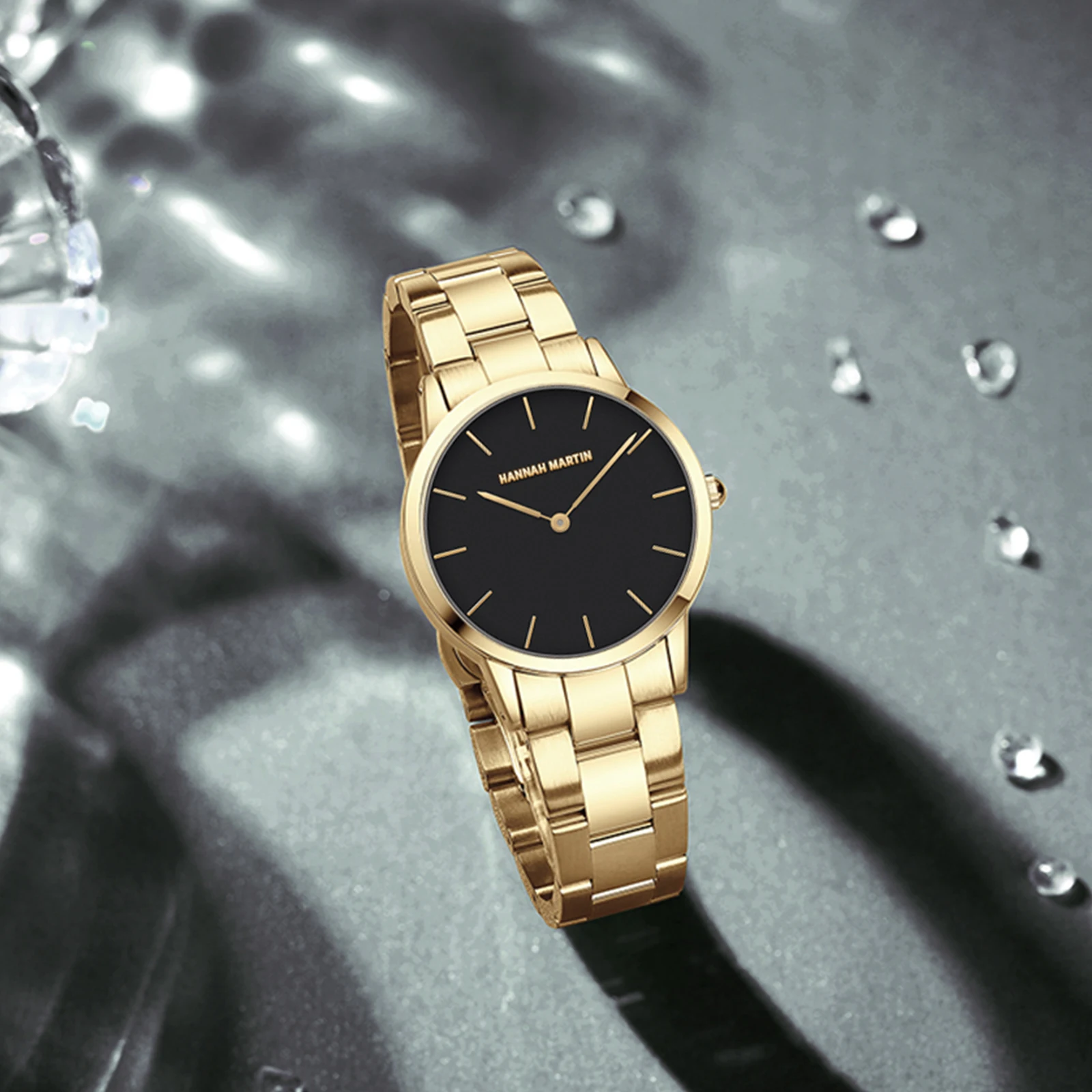 Женские часы Hannah Martin от ведущего бренда, элегантный японский механизм, водонепроницаемые кварцевые часы из нержавеющей стали для женщин, подарочная коробка Изображение 2