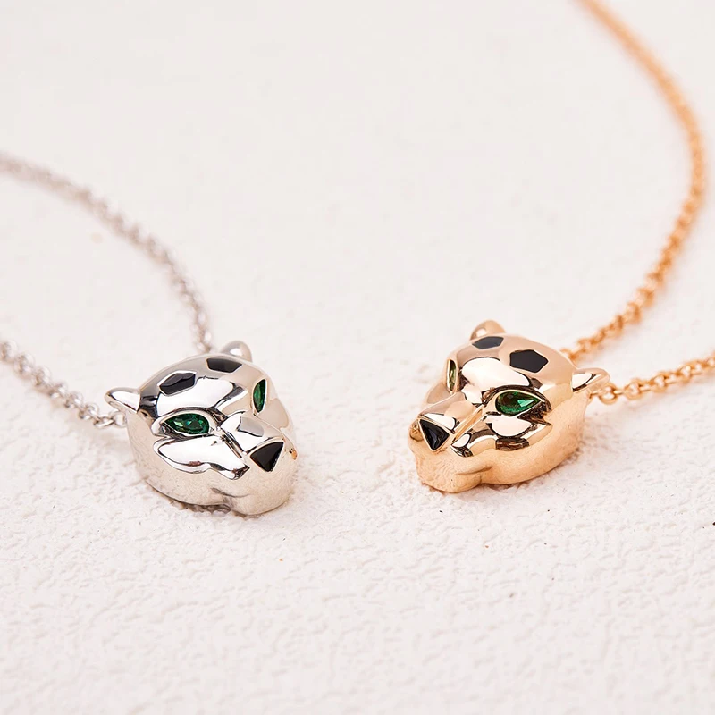 Высококачественное ожерелье из стерлингового серебра 925 пробы с подвеской в виде животного леопарда, персонализированный ювелирный подарок для женщин, подарок на День рождения Изображение 0