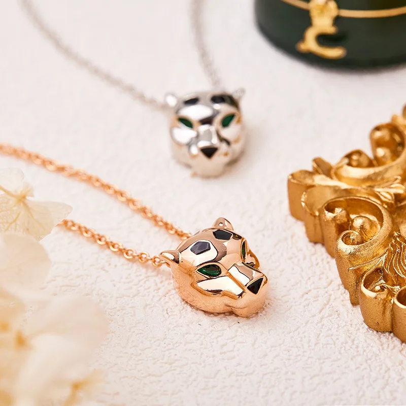 Высококачественное ожерелье из стерлингового серебра 925 пробы с подвеской в виде животного леопарда, персонализированный ювелирный подарок для женщин, подарок на День рождения Изображение 3