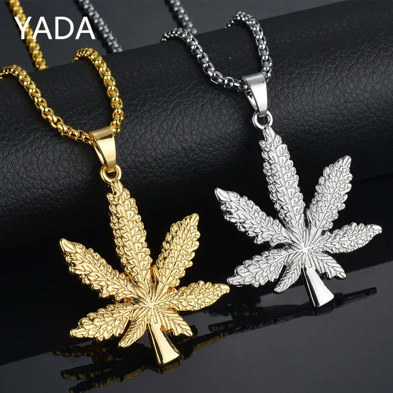 YADA Fashion Maple Leaf Представляет Ожерелье Для Мужчин И Женщин, Ювелирные Изделия В Стиле Хип-Хоп, Ожерелья Из Нержавеющей Стали, Дропшиппинг, Ожерелье SE210073 Изображение 0