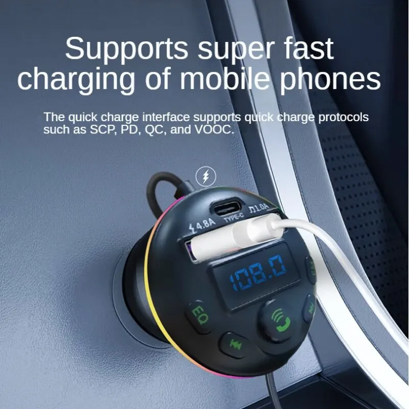 5.0 Автомобильная Bluetooth Быстрая зарядка PD QC Быстрая зарядка MP3-плеера 