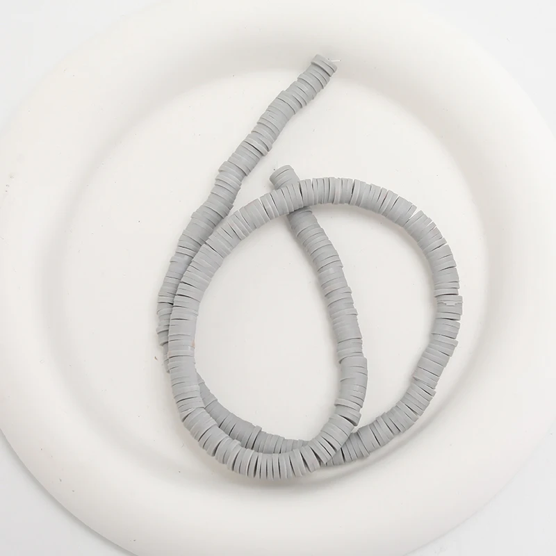 круглые бусины Heishi для изготовления ювелирных изделий 4 мм 6 мм, бусины из полимерной глины, плоские бусины для изготовления браслетов и ожерелий Изображение 5