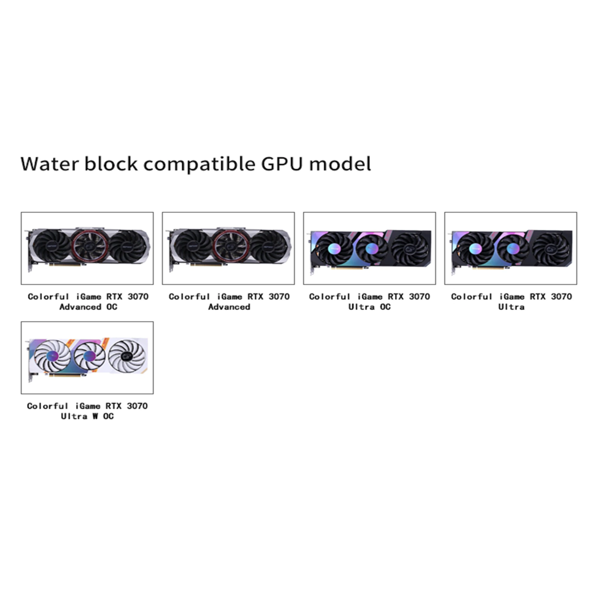 Водяной блок графического процессора Barrow для видеокарты VGA Colorful RTX 3070 Advanced OC Cooler 5V ARGB 3PIN Изображение 4