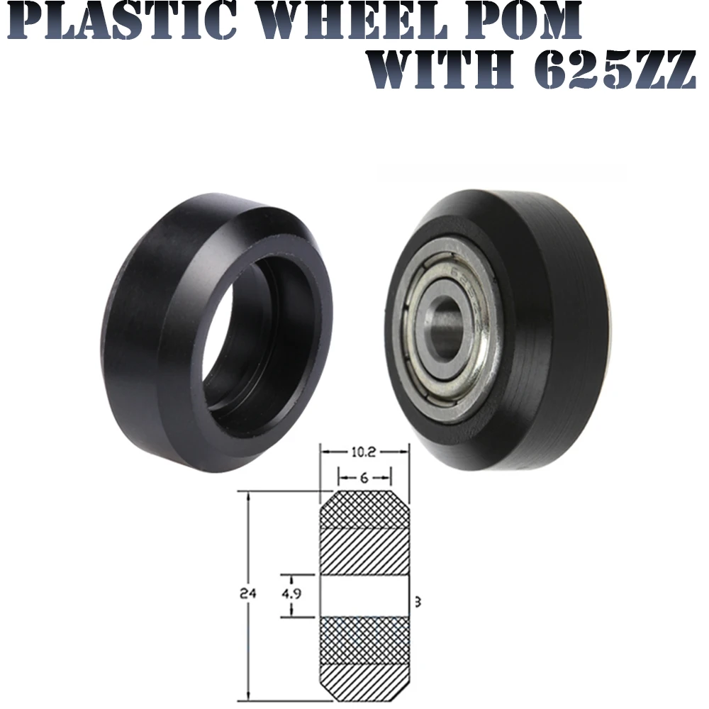 1ШТ пластиковое колесо pom с шестерней холостого хода 625zz пассивное круглое колесо perlin wheel для I3 Sidewinder X1 Ender 3 CR10 Изображение 1
