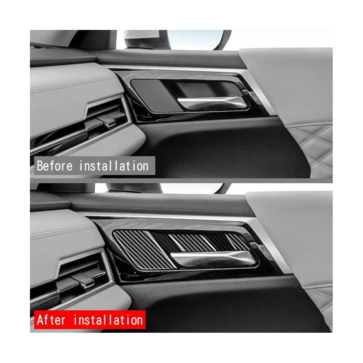 Для Mitsubishi Outlander 2022 2023 Аксессуары автомобиль Ярко-черная внутренняя дверная ручка Украшение чаши Наклейка на накладку Изображение 3