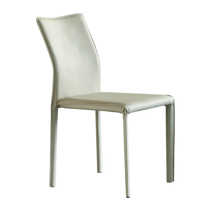 Роскошный Кожаный обеденный стул Скандинавского дизайна, Эргономичный стул для гостиной, кухонный стул для офиса, Балкон, спальня, Гостиничная мебель Silla Comedor Изображение 1