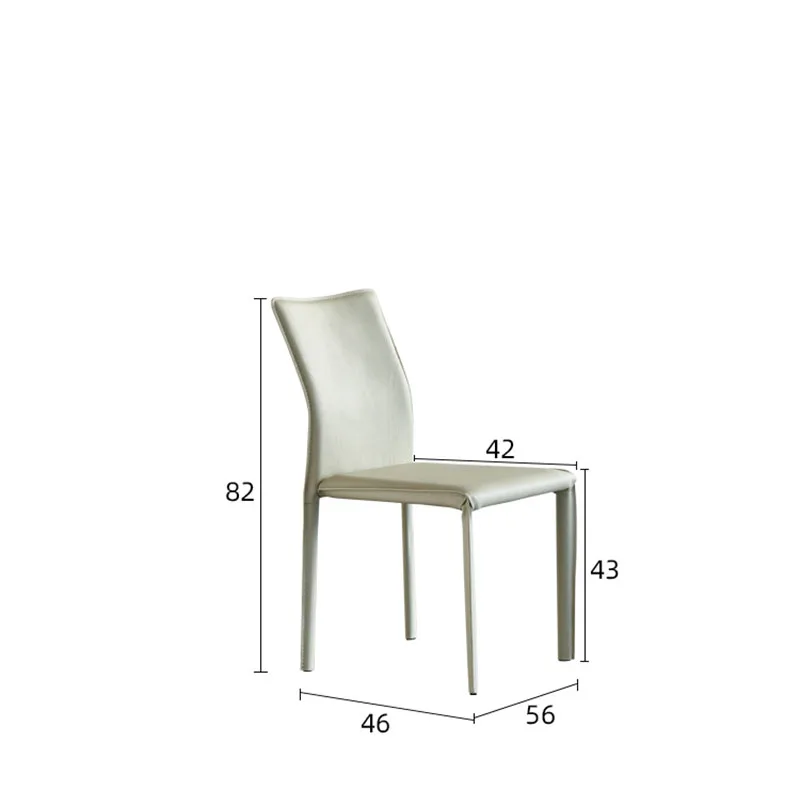 Роскошный Кожаный обеденный стул Скандинавского дизайна, Эргономичный стул для гостиной, кухонный стул для офиса, Балкон, спальня, Гостиничная мебель Silla Comedor Изображение 4