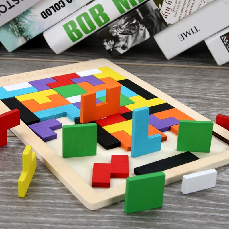 Детская геометрическая игрушка-блок, Деревянная головоломка, подходящая по форме игрушка в подарок для детского сада Изображение 1