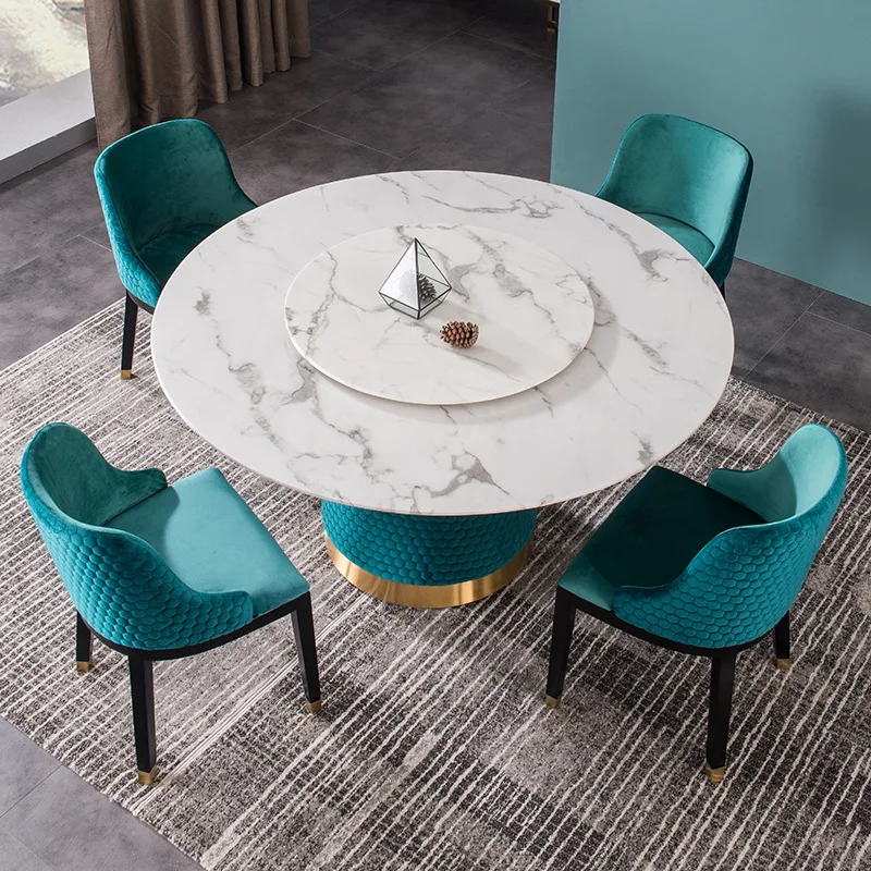 Мебель, обеденный стол с мраморной столешницей, легкий роскошный и простой современный набор ресторанной посуды Изображение 0