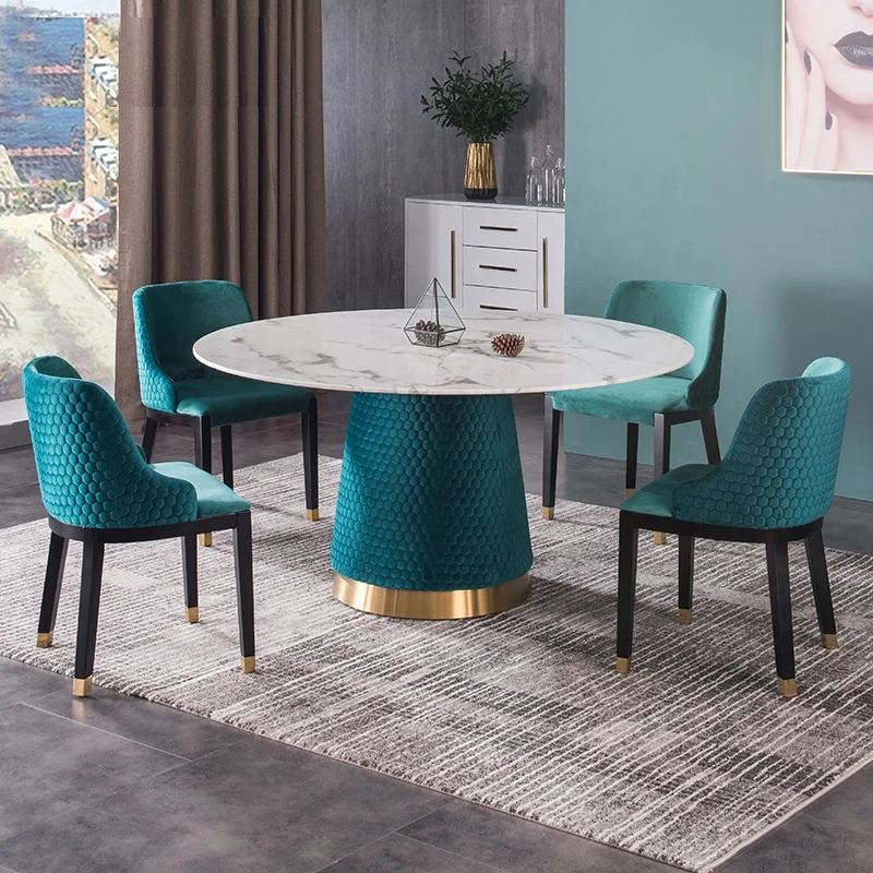 Мебель, обеденный стол с мраморной столешницей, легкий роскошный и простой современный набор ресторанной посуды Изображение 2