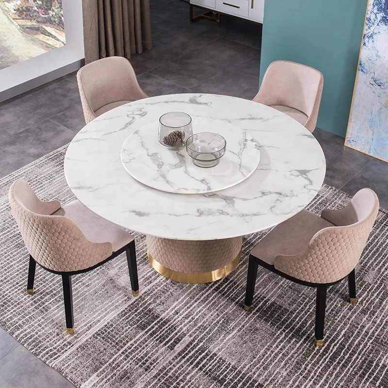Мебель, обеденный стол с мраморной столешницей, легкий роскошный и простой современный набор ресторанной посуды Изображение 3