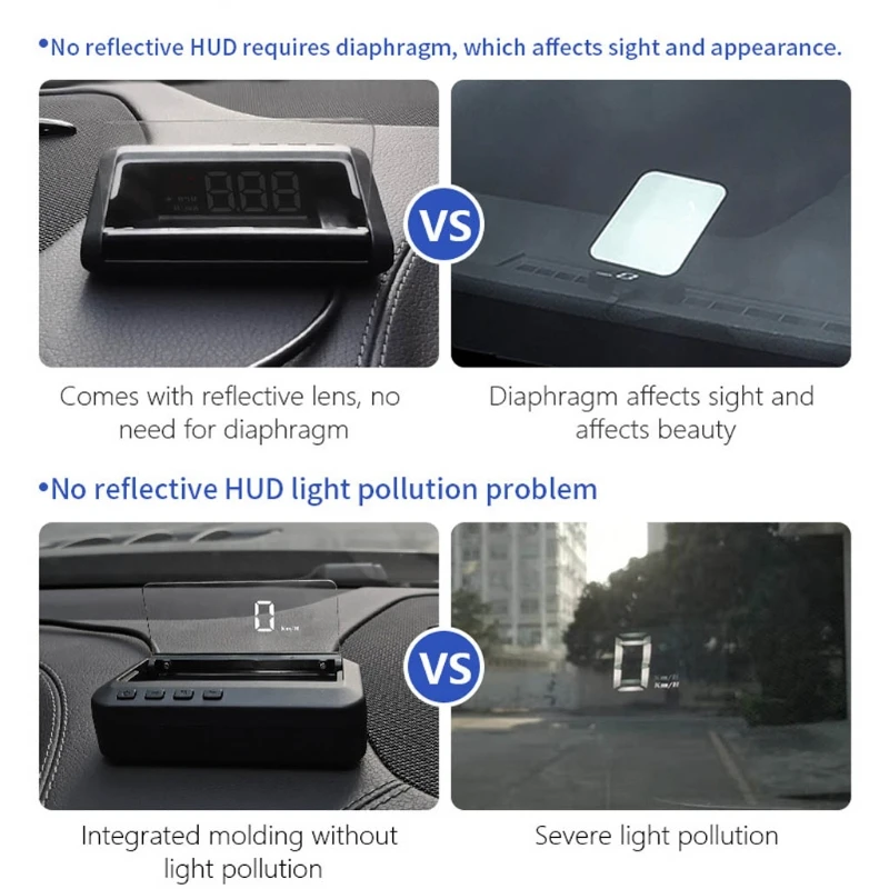Универсальный Автомобильный Головной дисплей HUD, Проекционный Дисплей, Оповещающий О Скорости Вождения. Изображение 1