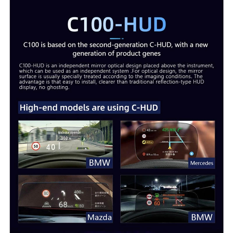 Универсальный Автомобильный Головной дисплей HUD, Проекционный Дисплей, Оповещающий О Скорости Вождения. Изображение 2