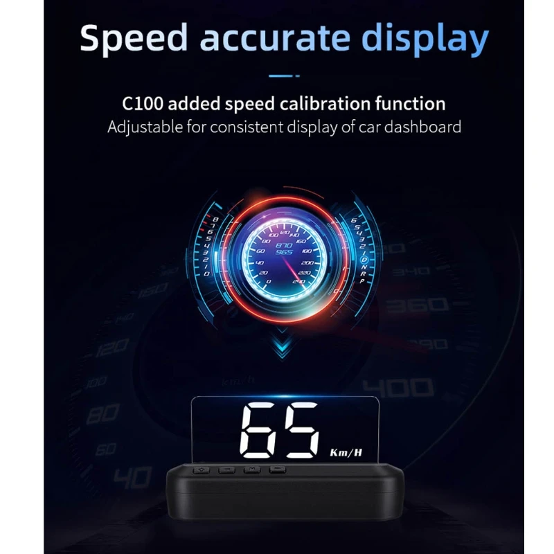 Универсальный Автомобильный Головной дисплей HUD, Проекционный Дисплей, Оповещающий О Скорости Вождения. Изображение 3