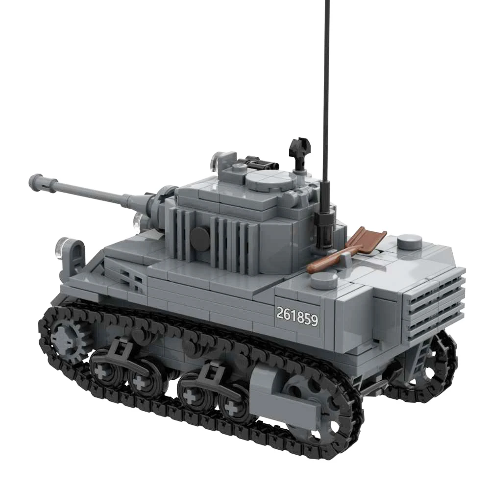 Игрушечное военное оружие WW2 M5A1 Stuart Light Tanks, строительные блоки, Игрушки, новые Кирпичи, армейская модель, подарки Изображение 1