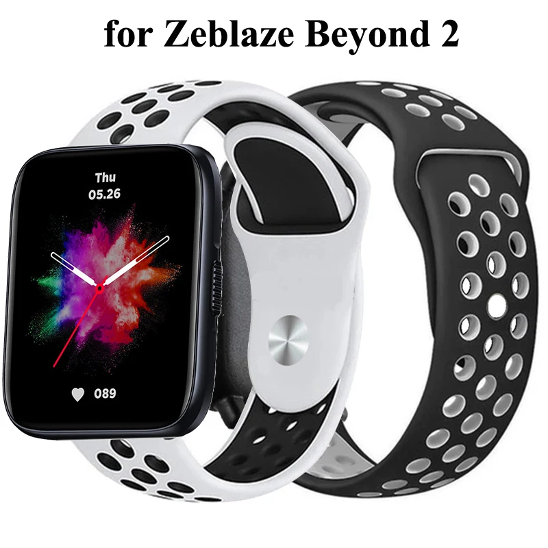 22-мм силиконовый ремешок для Zeblaze Beyond, сменный спортивный ремешок для часов, браслет для Zeblaze Beyond, водонепроницаемый браслет Изображение 0