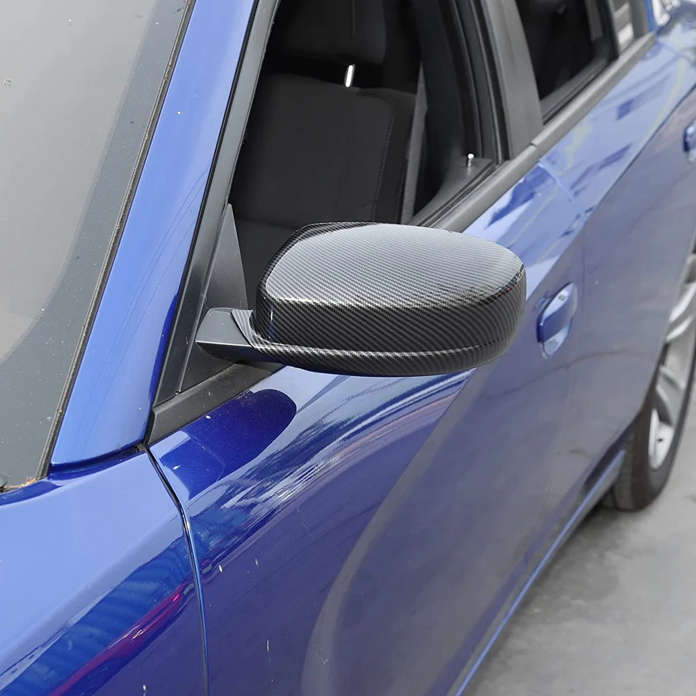 Декоративная накладка крышки зеркала заднего вида для Dodge Charger 2010-2021 Chrysler 300C 2011-2021 Аксессуары из углеродного волокна ABS Изображение 5