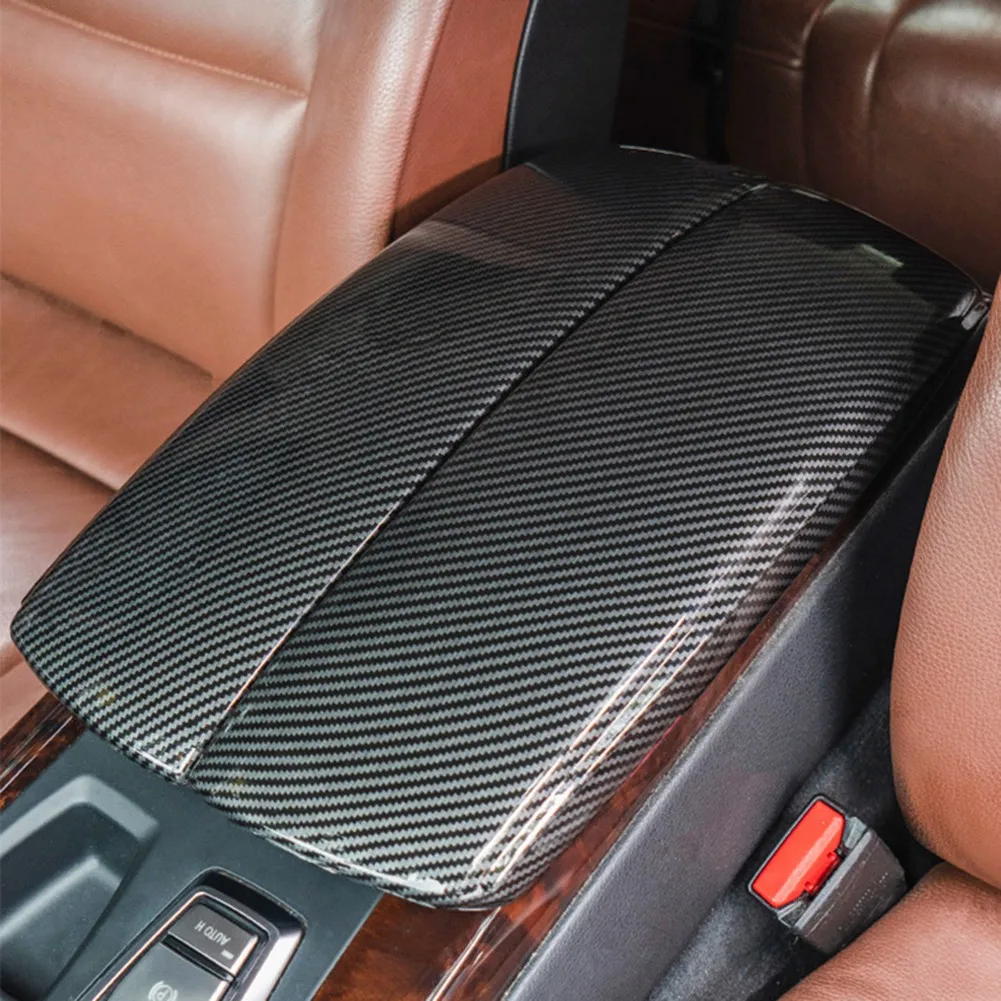 Крышка панели ящика для хранения автомобиля, панель коробки подлокотника для BMW X5 X6 E70 E71, Украшение центральной консоли, ABS Защелкивающийся тип Изображение 2
