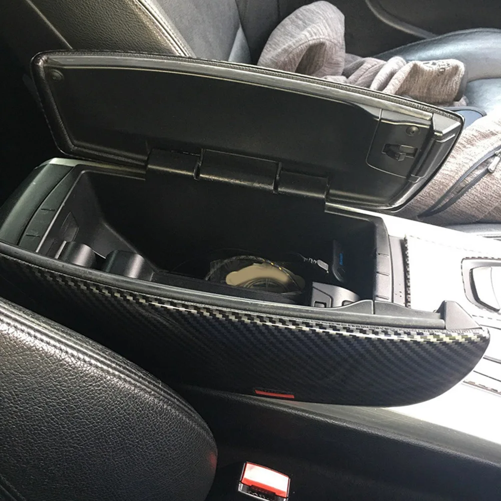 Крышка панели ящика для хранения автомобиля, панель коробки подлокотника для BMW X5 X6 E70 E71, Украшение центральной консоли, ABS Защелкивающийся тип Изображение 4