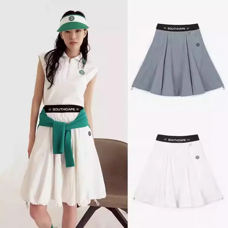 2023 Новая женская юбка для гольфа с высокой талией, спортивная повседневная юбка для тенниса Изображение 1