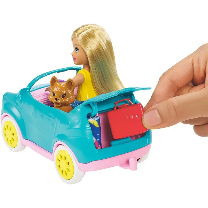 Оригинальный Mattel Barbie Club Chelsea Кукольный домик на колесиках с аксессуарами Poppy, коллекция игрушек для девочек, интерактивные подарки для детей Изображение 1