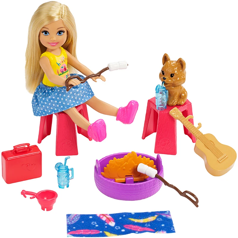 Оригинальный Mattel Barbie Club Chelsea Кукольный домик на колесиках с аксессуарами Poppy, коллекция игрушек для девочек, интерактивные подарки для детей Изображение 2