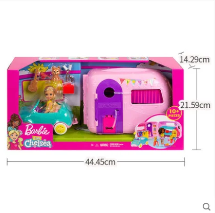 Оригинальный Mattel Barbie Club Chelsea Кукольный домик на колесиках с аксессуарами Poppy, коллекция игрушек для девочек, интерактивные подарки для детей Изображение 4