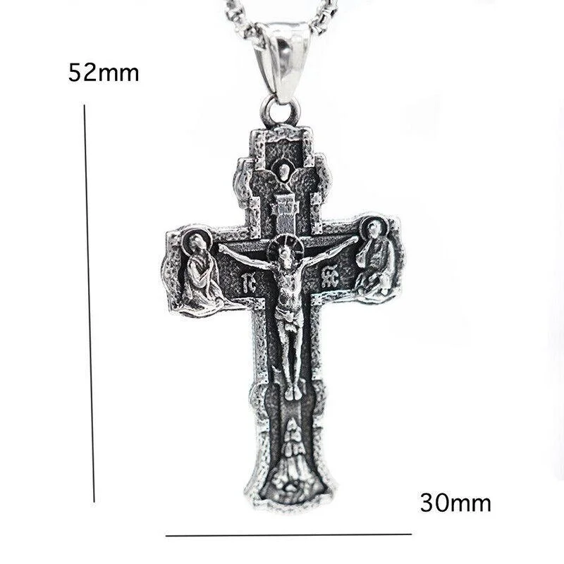 SAIYE 316L, Мужское ожерелье с подвеской в виде русского Православного креста, нержавеющая сталь, Титановая сталь, мужские Модные украшения Изображение 5