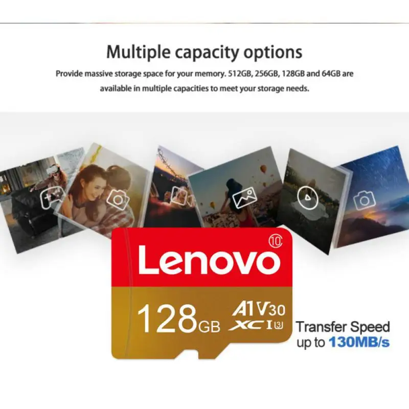 Lenovo 2TB Высокоскоростная карта Micro TF SD Card 1TB 512GB 256GB 128GB SD / TF Флэш-карта памяти Для записи вождения Cameracartão De Memória Изображение 2