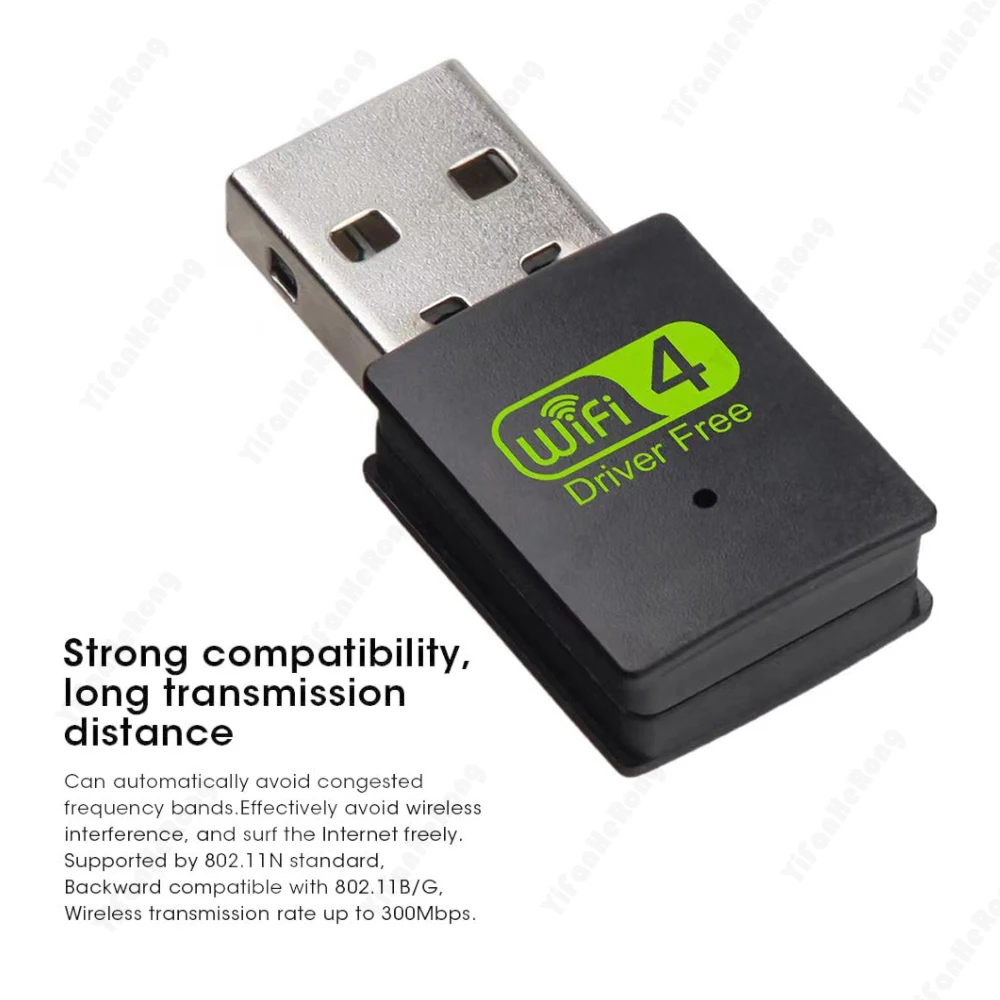 300 Мбит/с Mini USB WiFi адаптер Бесплатный драйвер Wi-Fi ключ Беспроводная сетевая карта для настольных ПК Ноутбук Сетевая карта Wi-Fi Windows Изображение 3