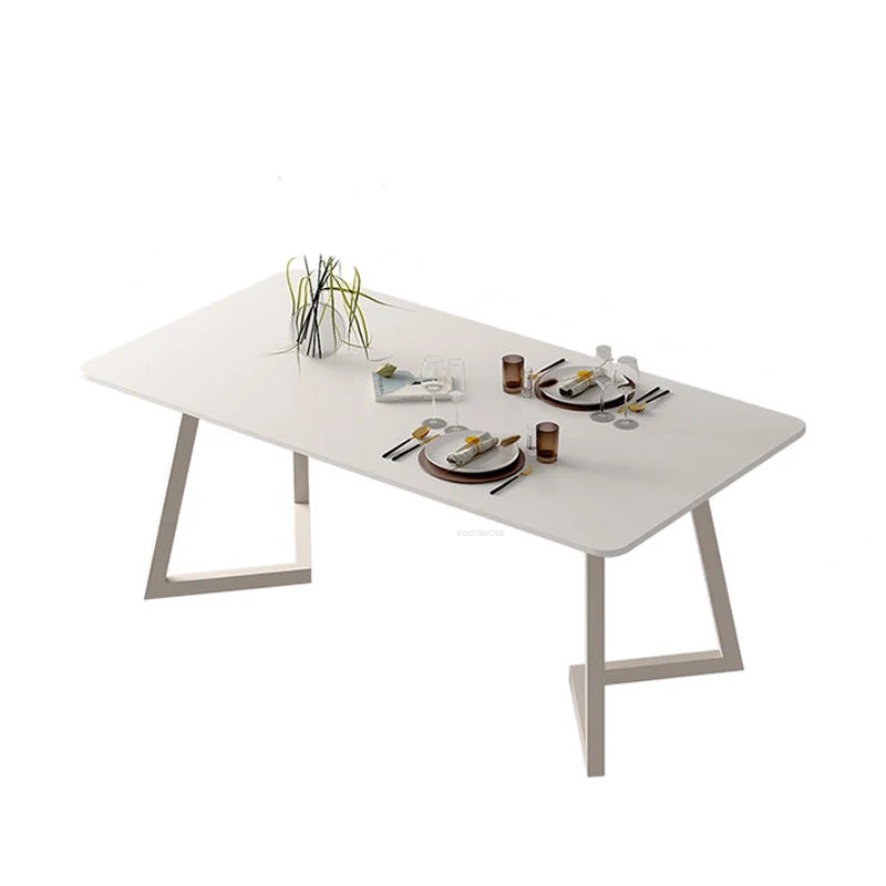 Современный обеденный стол из массива дерева, кухонная мебель, обеденные столы, Креативная бытовая Небольшая квартира, Высококлассный Ресторанный стол Изображение 1