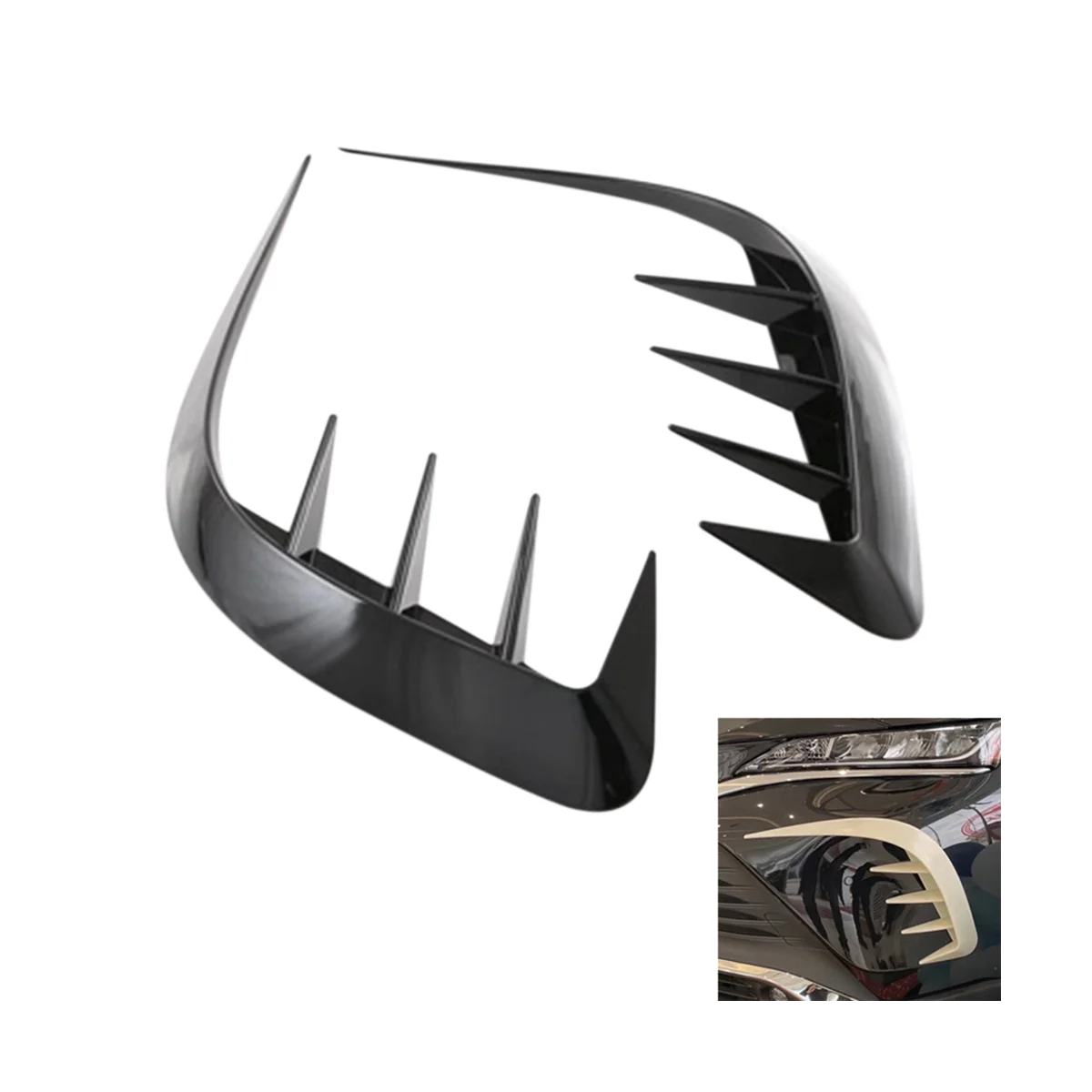 Сплиттер переднего бампера автомобиля, Спойлер, накладка на противотуманные фары, ветрозащитный нож для бровей для Venza 2020 + глянцевый черный Изображение 2