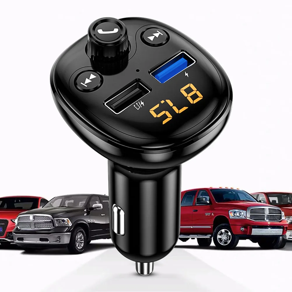 Автомобильный радиомодулятор, MP3-плеер, FM-передатчик, Bluetooth-совместимый Адаптер зарядного устройства с двойным интерфейсом USB, Автоаксессуары Изображение 0