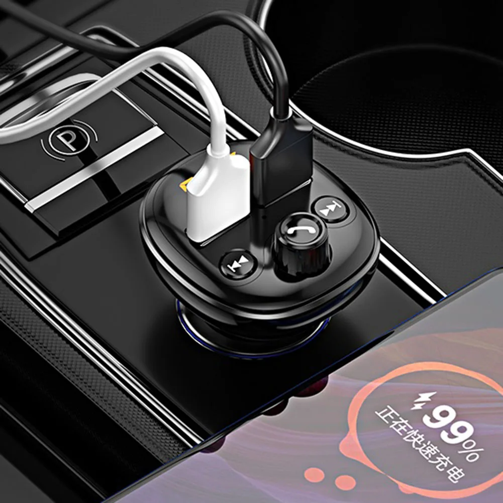 Автомобильный радиомодулятор, MP3-плеер, FM-передатчик, Bluetooth-совместимый Адаптер зарядного устройства с двойным интерфейсом USB, Автоаксессуары Изображение 2