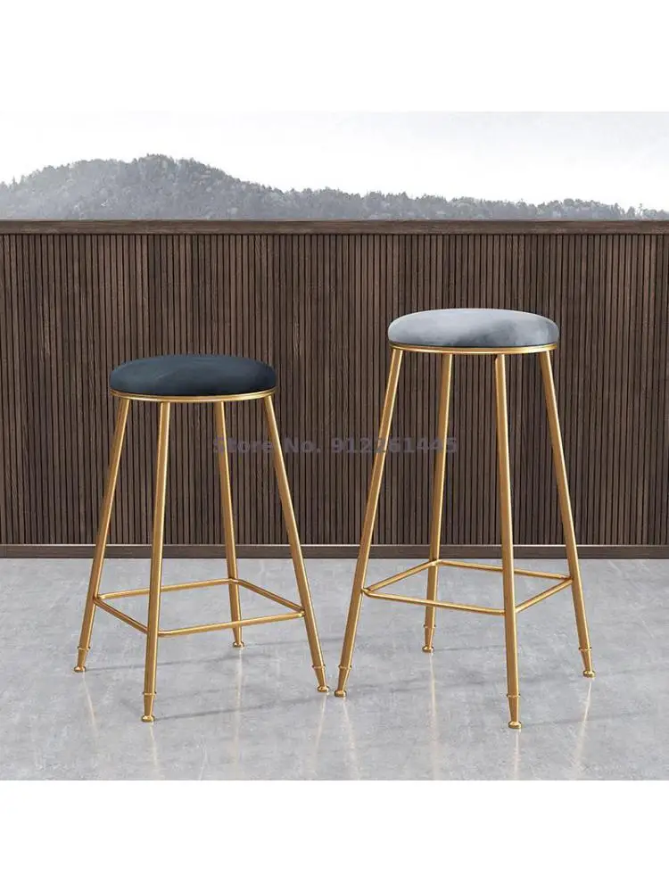 Скандинавский постмодернистский сетчатый красный стул для отдыха, табурет, кофейня, бар, простой легкий роскошный высокий стул, круглый табурет Изображение 4