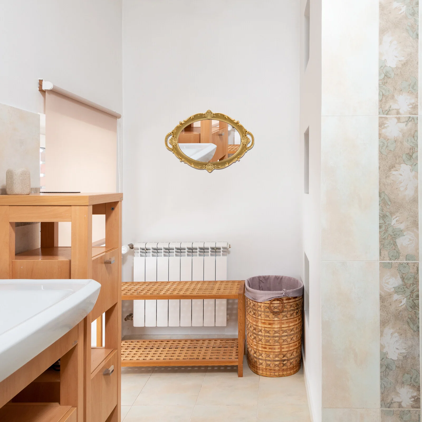 Европейский комод с зеркалом, письменный стол, Европейский туалетный столик в стиле ретро, Винтажные зеркала, Настенный декор для ванной комнаты, украшения Изображение 3
