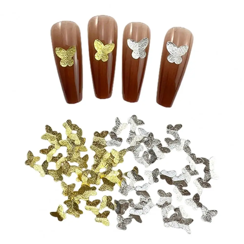 1 Пакет декора для ногтей в форме бабочек с 3D эффектом, однотонные блестящие украшения для ногтей, сделанные своими руками, легкие 100 штук украшений для нейл-арта Изображение 1