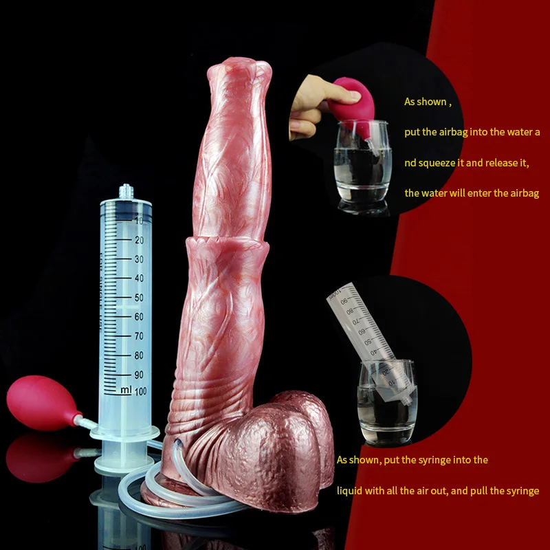 Большой фаллоимитатор в виде лошади, вибратор, брызгающий водой, реалистичный пенис животного с присоской, анальная пробка для женщин, мужской мастурбатор, секс-игрушки Изображение 3
