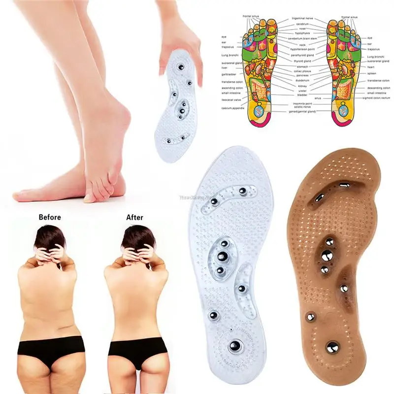Магнитные Массажные Стельки Мужчины Женщины Силиконовая Стелька Массажер Для Ног Колодка Для Обуви Терапия Ног Для Похудения Обезболивающие Вставки Изображение 3