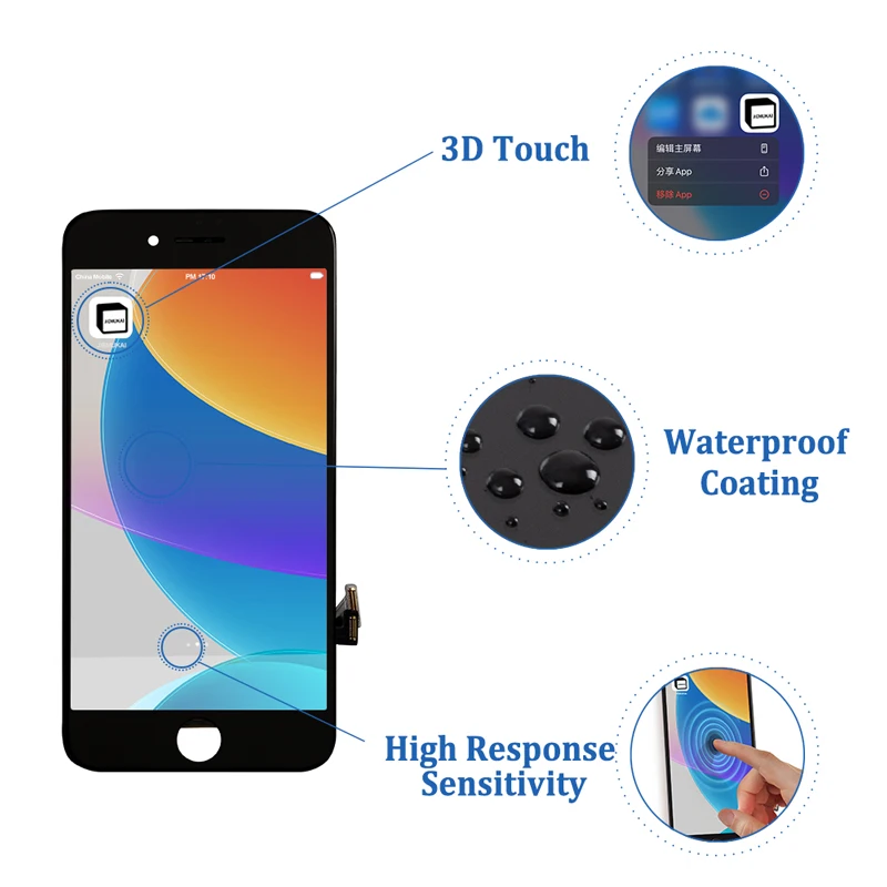 ЖК-дисплей премиум-качества для iPhone 7 6 6s 7 8 plus, сенсорный экран с 3D-сенсорным дисплеем Для iPhone 4s 5 5s 5SE, ЖК-экран Изображение 2