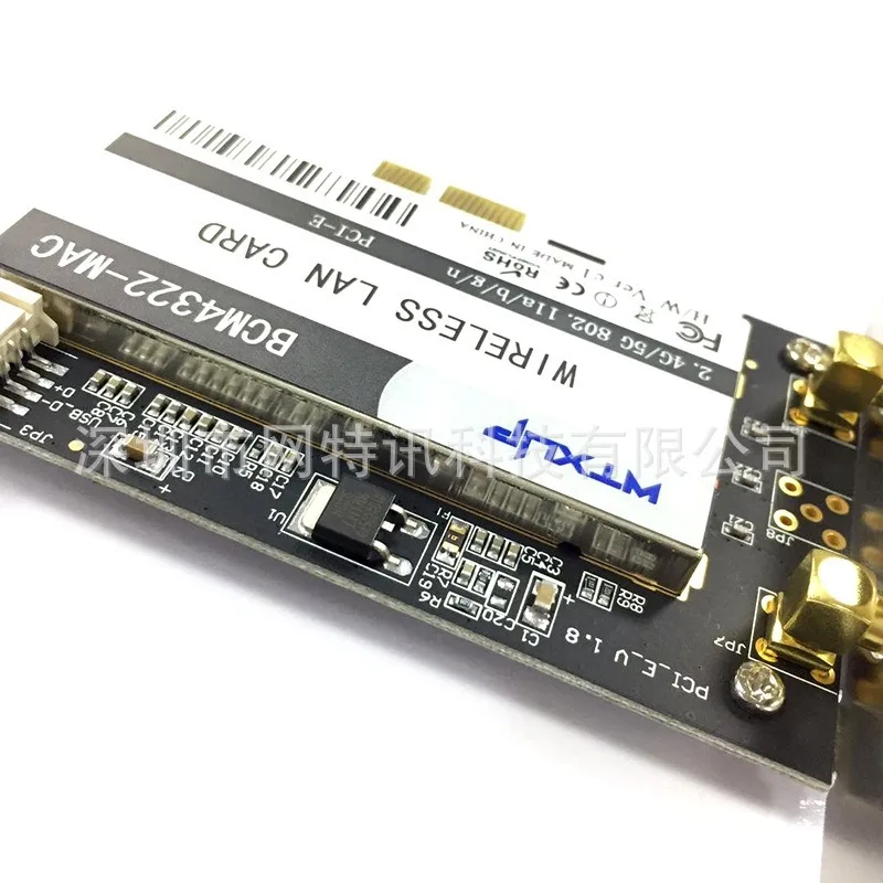 BCM4322 Двухчастотная Настольная Встроенная Беспроводная Сетевая карта PCIe 300M 5G для черного Apple Mac Drive-Бесплатно Изображение 3