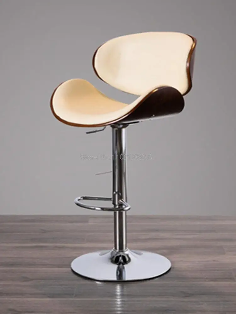 Барный стул современный простой табурет с домашней спинкой, высокий стул для бара, кофейни, магазина чая с молоком, стул на стойке регистрации Изображение 3