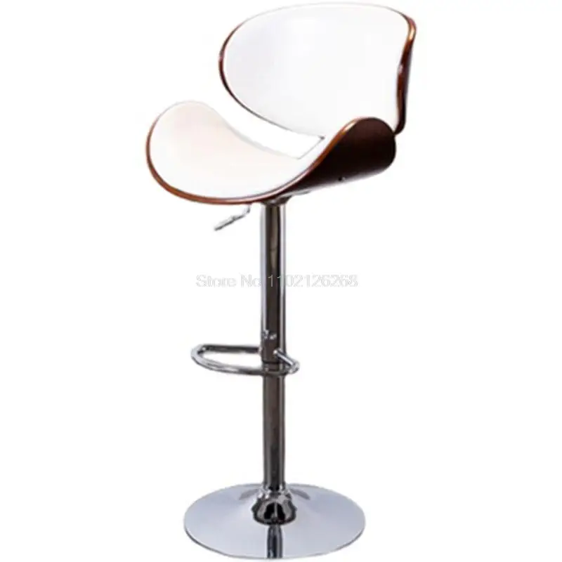 Барный стул современный простой табурет с домашней спинкой, высокий стул для бара, кофейни, магазина чая с молоком, стул на стойке регистрации Изображение 4
