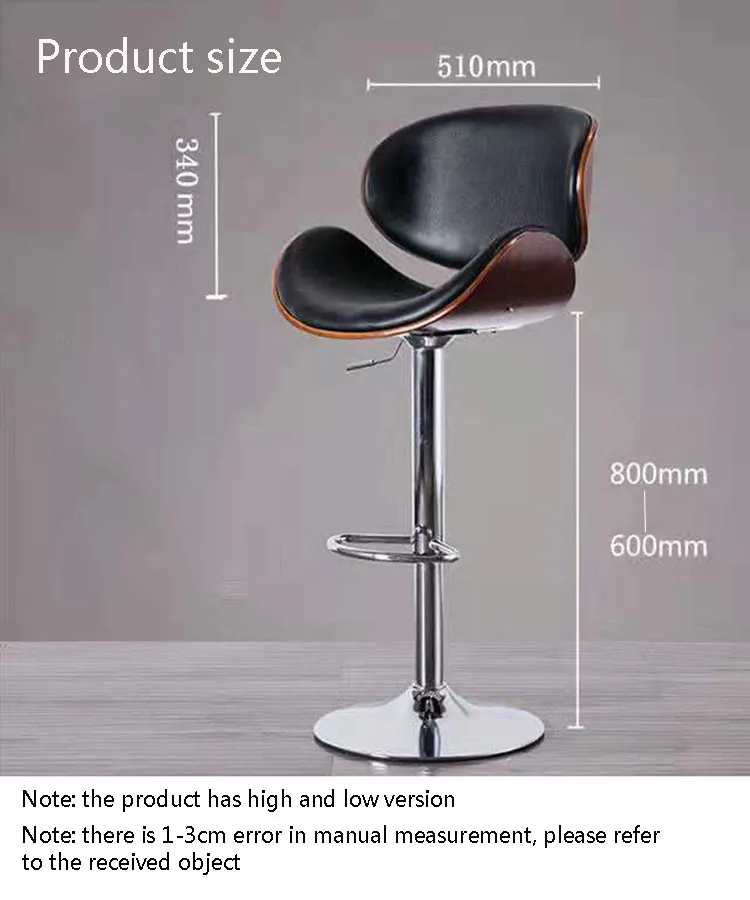 Барный стул современный простой табурет с домашней спинкой, высокий стул для бара, кофейни, магазина чая с молоком, стул на стойке регистрации Изображение 5