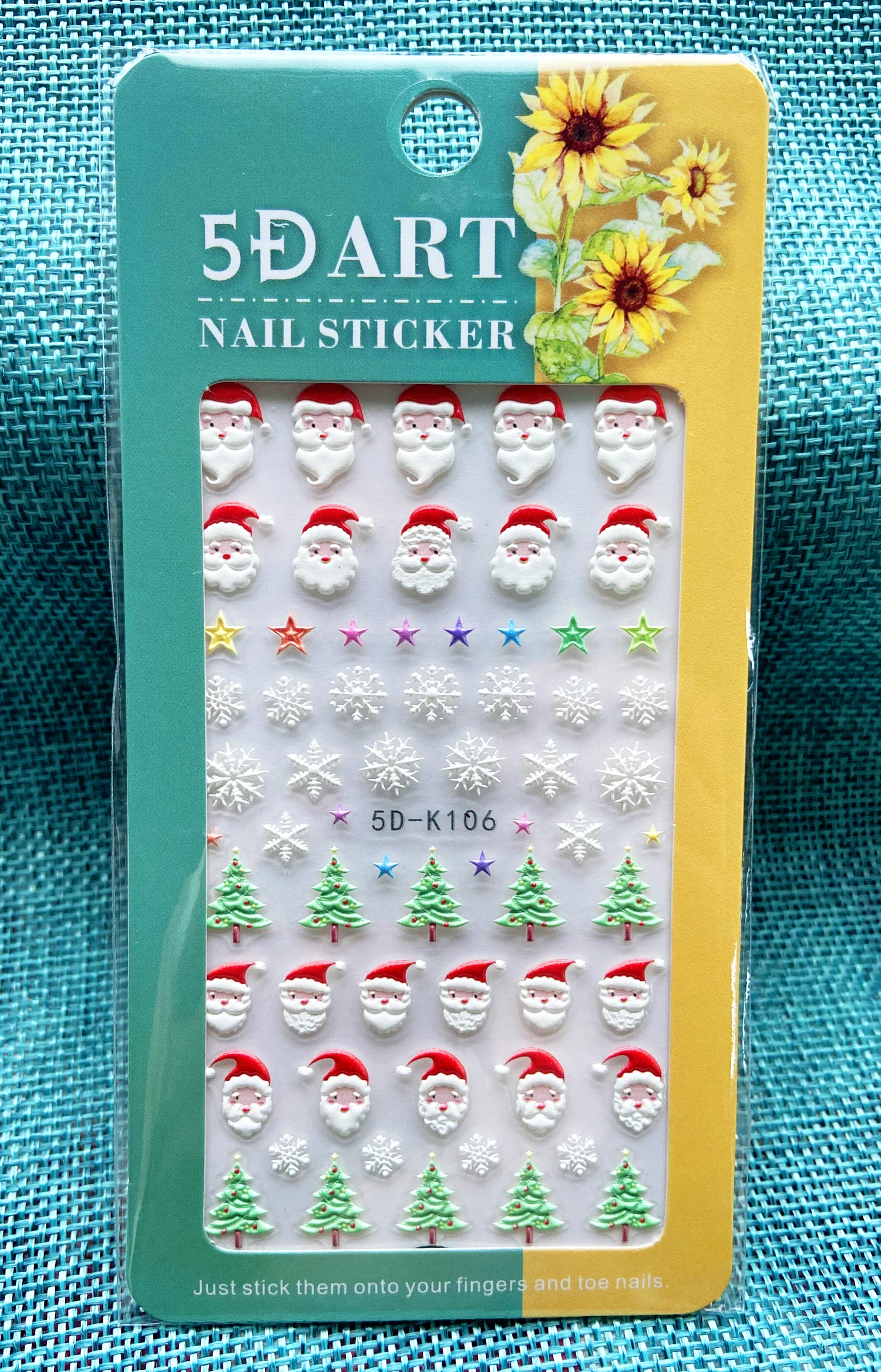 1ШТ 5D Тисненые Рождественские Наклейки для ногтей Зима Новый Год Снежинка Санта Клаус Дерево Пингвины Снеговик Слайдеры Наклейки Маникюр Изображение 5
